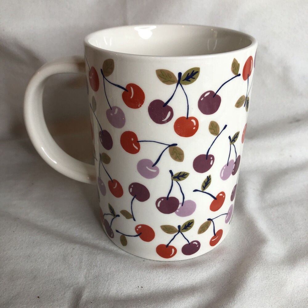 LOT OF 2 🍒Target Room Essentials 🍒 Cherries Coffee Mug 🍒 NEW!! - Picture 4 of 8